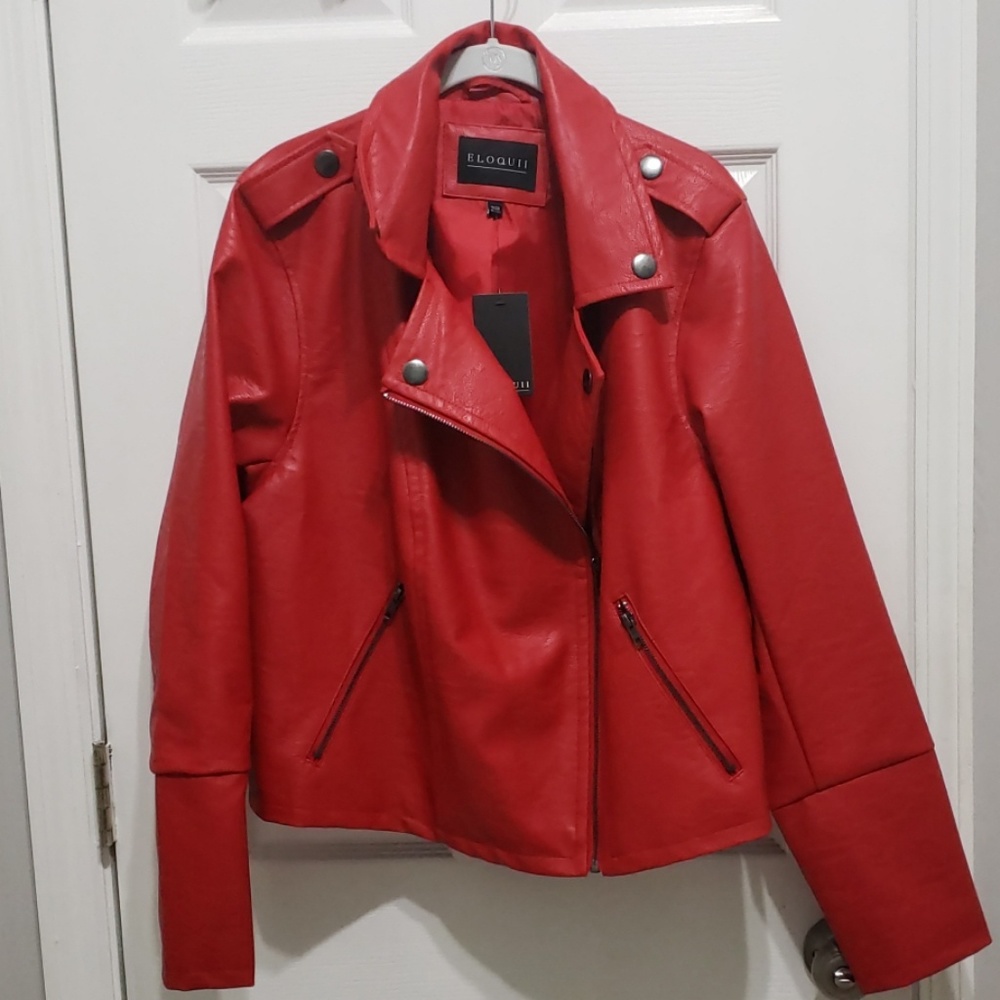 Elloquii Leather Moto Jacket NWT